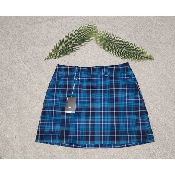 Nike Golf Women's Athletic Skirt w/ Shorts Dri-Fit Plaid Blue Size 10 NEW w/ Tag - Picture 7 of 16